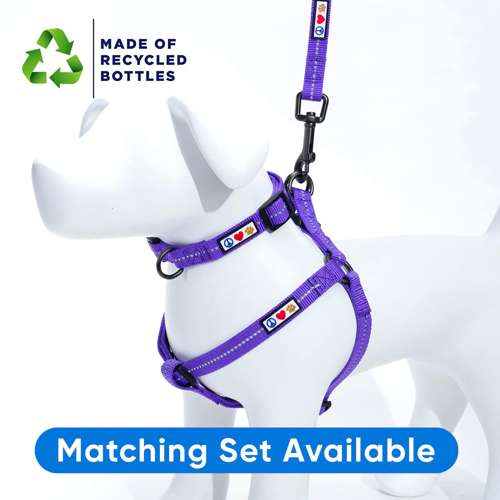 Pawtitas Recycled Reflective Step-in Dog Harness – XS Purple for Small Breeds