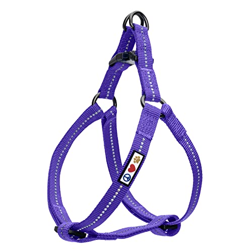 Pawtitas Recycled Reflective Step-in Dog Harness – XS Purple for Small Breeds
