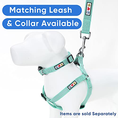 Pawtitas Reflective Step-in Dog Harness – Small Teal No-Pull Vest for Small Dogs