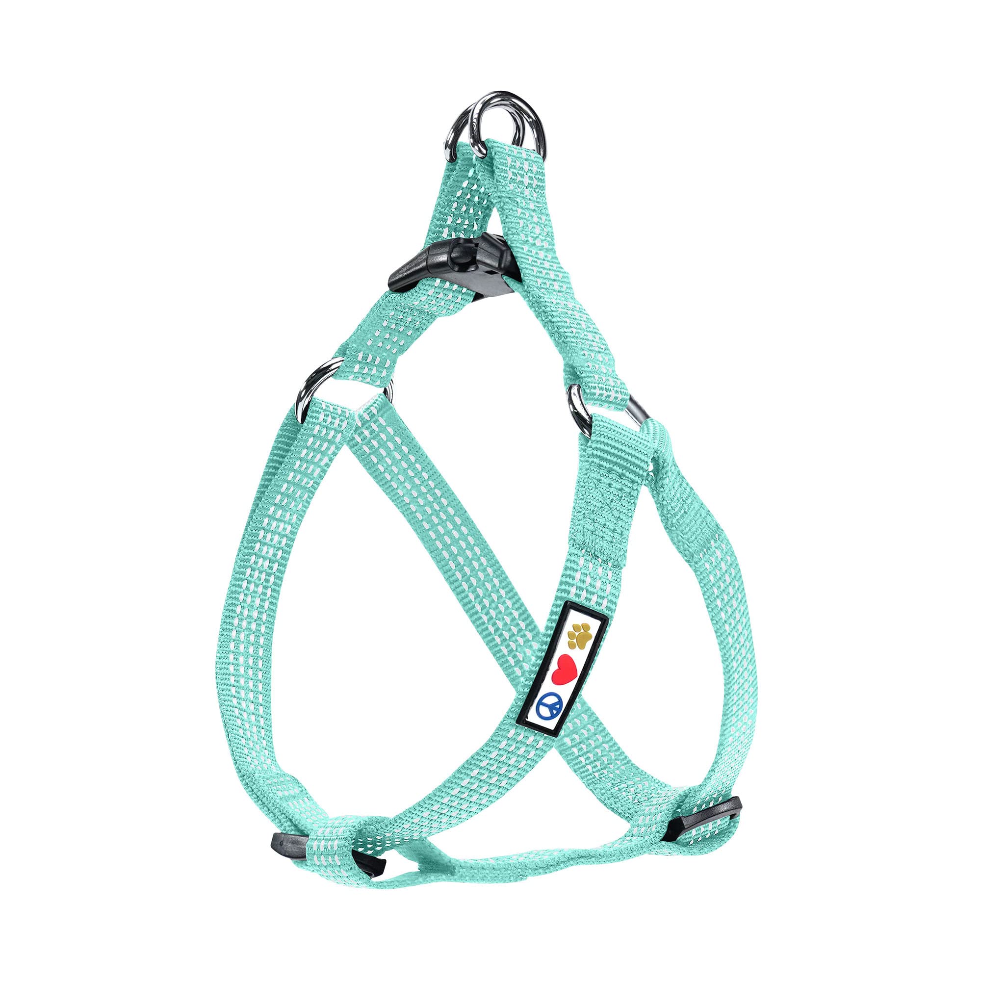 Pawtitas Reflective Step-in Dog Harness – Small Teal No-Pull Vest for Small Dogs