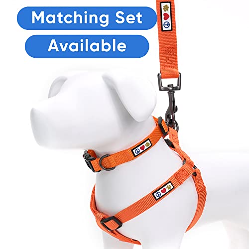 Pawtitas Solid Step-in Dog Harness Large Orange – Adjustable No-Pull Vest for Large Breeds
