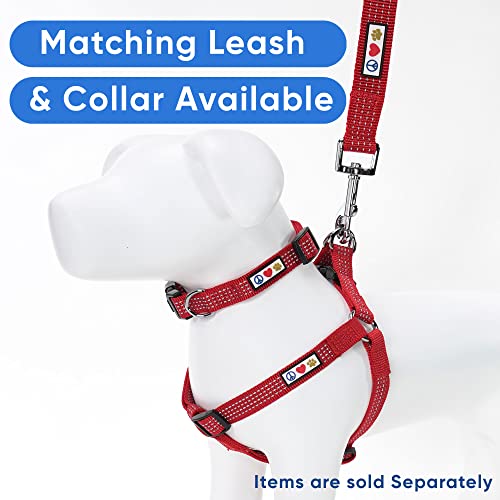 Pawtitas Step-in Dog Harness – Small Red Reflective No-Pull Vest for Puppies and Senior Dogs