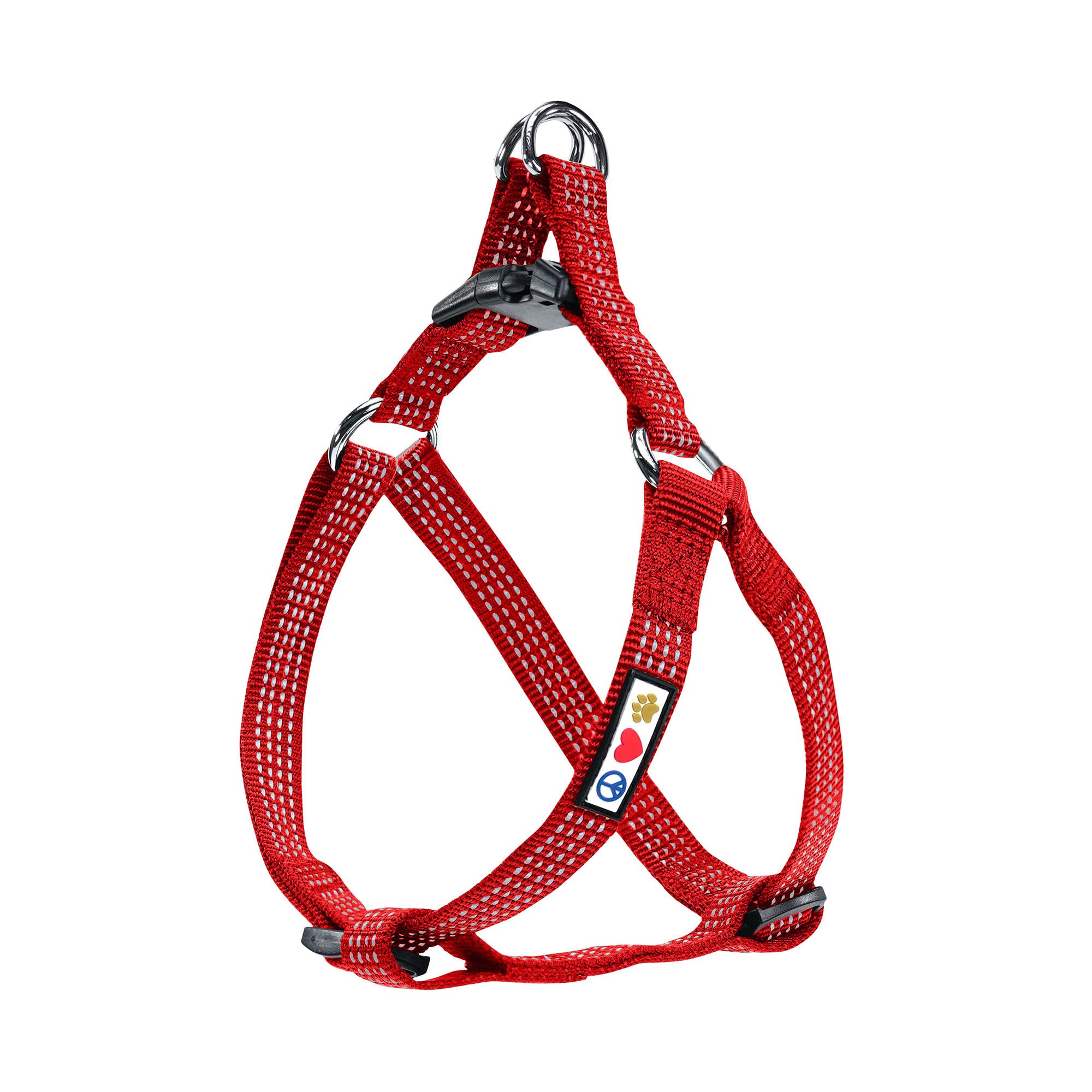 Pawtitas Step-in Dog Harness – Small Red Reflective No-Pull Vest for Puppies and Senior Dogs