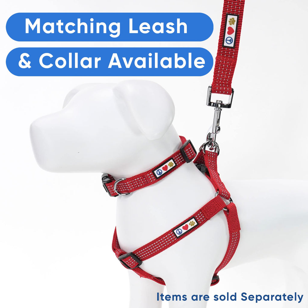 Pawtitas Step-in Dog Harness – Small Red Reflective No-Pull Vest for Puppies and Senior Dogs