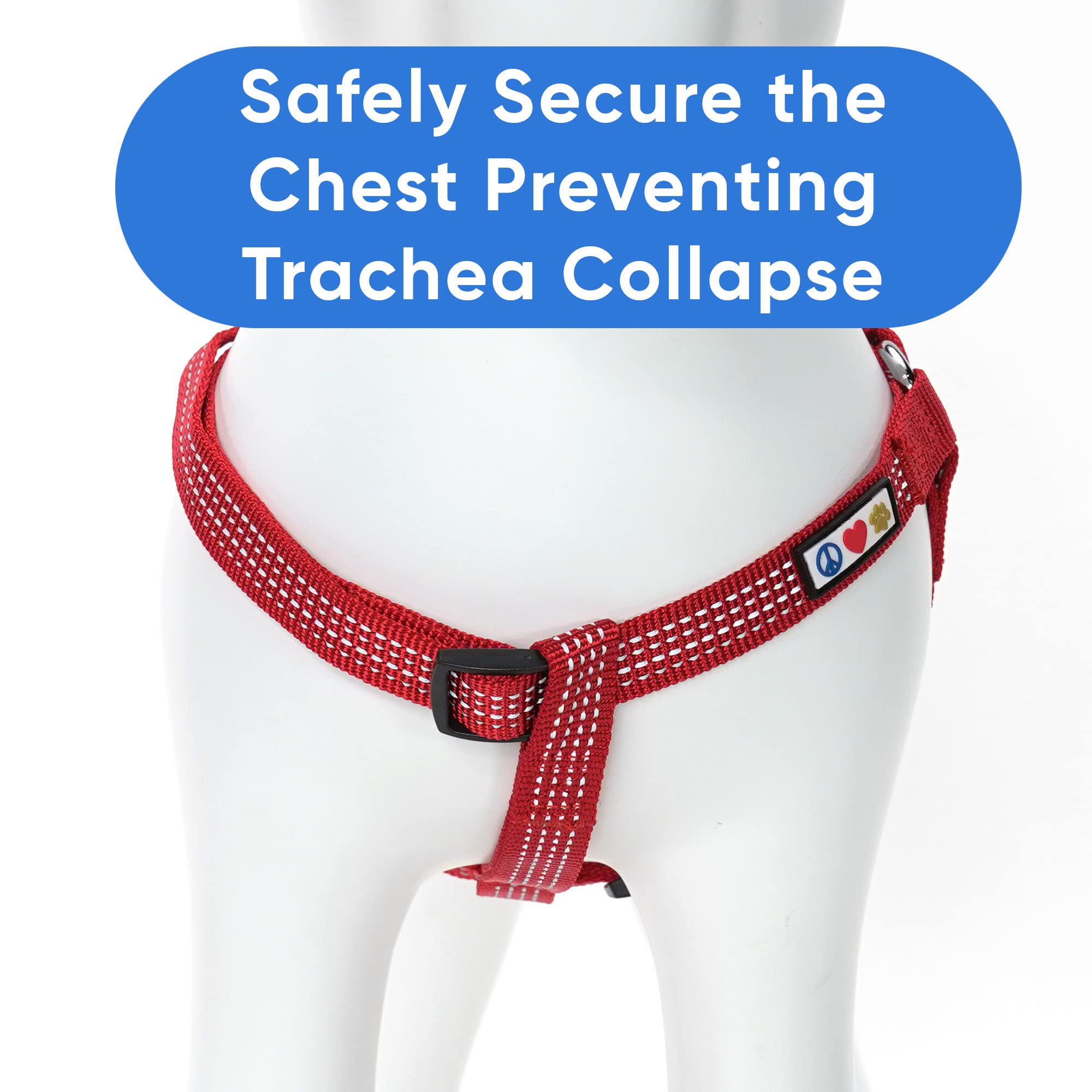 Pawtitas Step-in Dog Harness – Small Red Reflective No-Pull Vest for Puppies and Senior Dogs