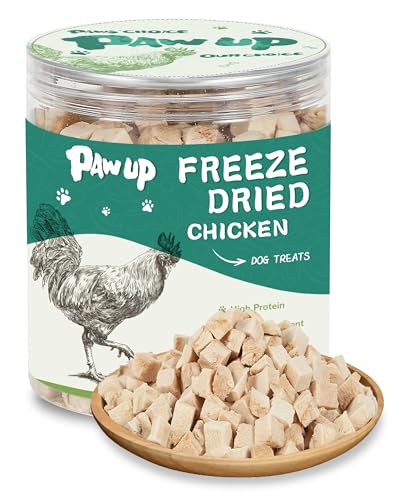 PAWUP Freeze Dried Chicken Dog Treats - 100% Single Ingredient Chicken Breast, High Protein, Grain Free, 4.6 oz