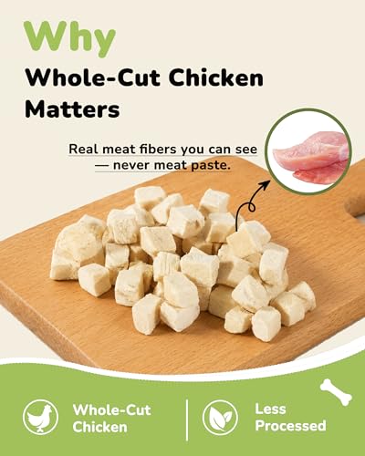 PAWUP Freeze Dried Chicken Dog Treats - 100% Single Ingredient Chicken Breast, High Protein, Grain Free, 4.6 oz