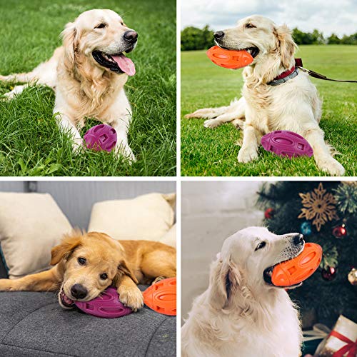 Pawzone 2-Pack Durable Squeaky Dog Balls for Aggressive Chewers - Tough Rubber Interactive Toys for Large, Medium, Small Dogs