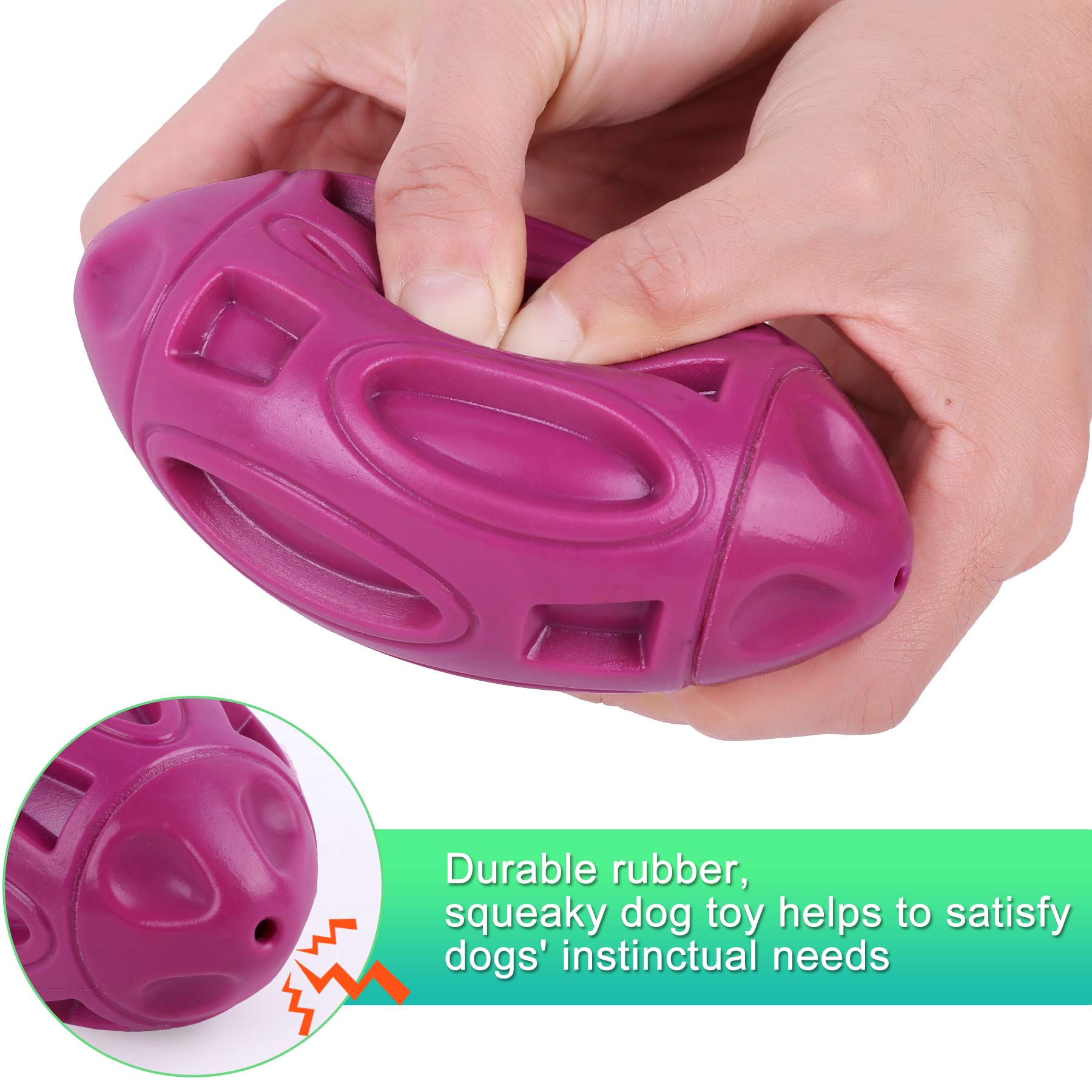Pawzone 2-Pack Durable Squeaky Dog Balls for Aggressive Chewers - Tough Rubber Interactive Toys for Large, Medium, Small Dogs