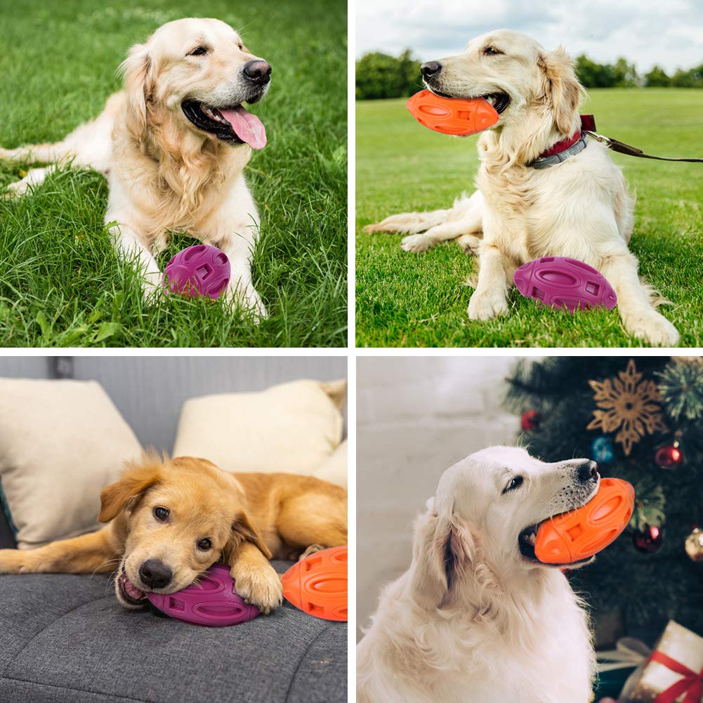 Pawzone 2-Pack Durable Squeaky Dog Balls for Aggressive Chewers - Tough Rubber Interactive Toys for Large, Medium, Small Dogs