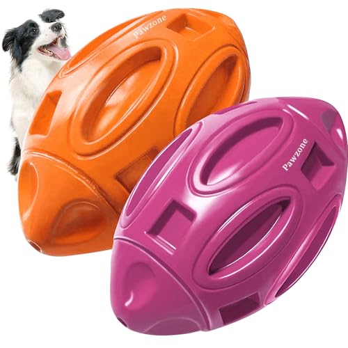 Pawzone 2-Pack Durable Squeaky Dog Balls for Aggressive Chewers - Tough Rubber Interactive Toys for Large, Medium, Small Dogs