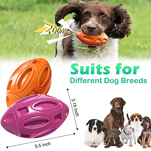 Pawzone 2-Pack Durable Squeaky Dog Balls for Aggressive Chewers - Tough Rubber Interactive Toys for Large, Medium, Small Dogs