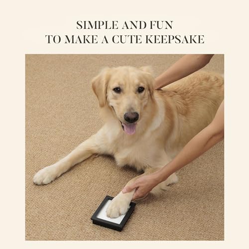 PCS Paw Print Kit – Non-Toxic Clay Pet Paw Print Keepsake in Black Synthetic Leather Box