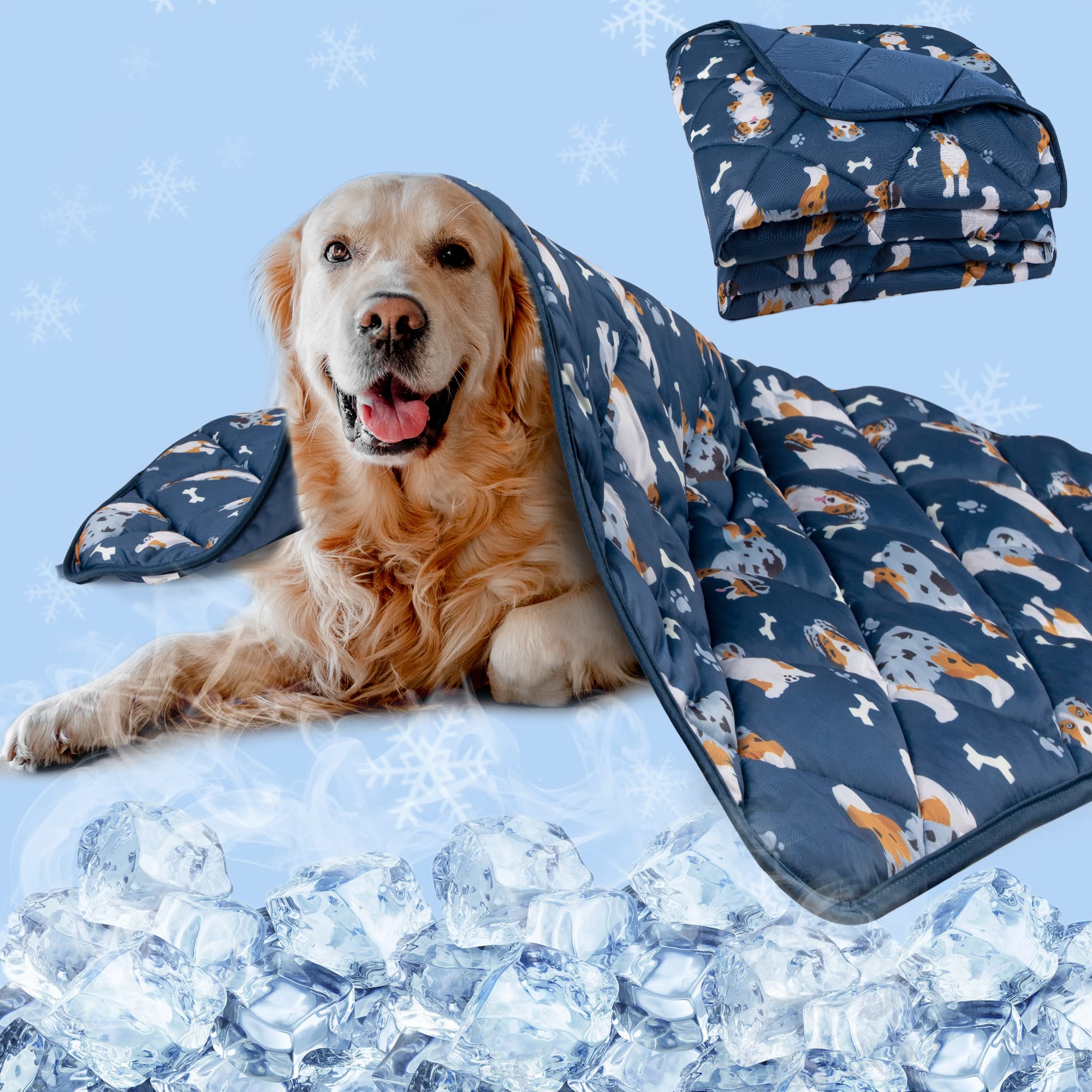 Pedobi Dog Cooling Mat 28x40 - Lightweight Ice Silk Cooling Blanket for Dogs and Cats, Machine Washable Furniture Protector