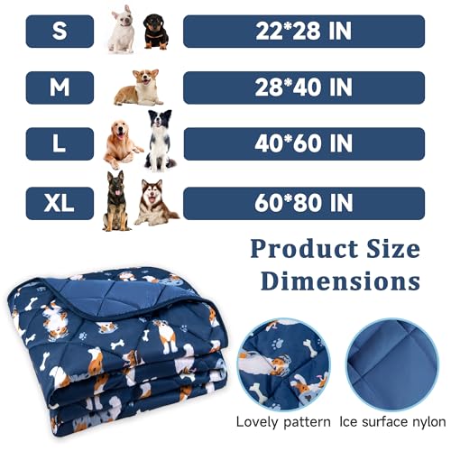 Pedobi Dog Cooling Mat 28x40 - Lightweight Ice Silk Cooling Blanket for Dogs and Cats, Machine Washable Furniture Protector