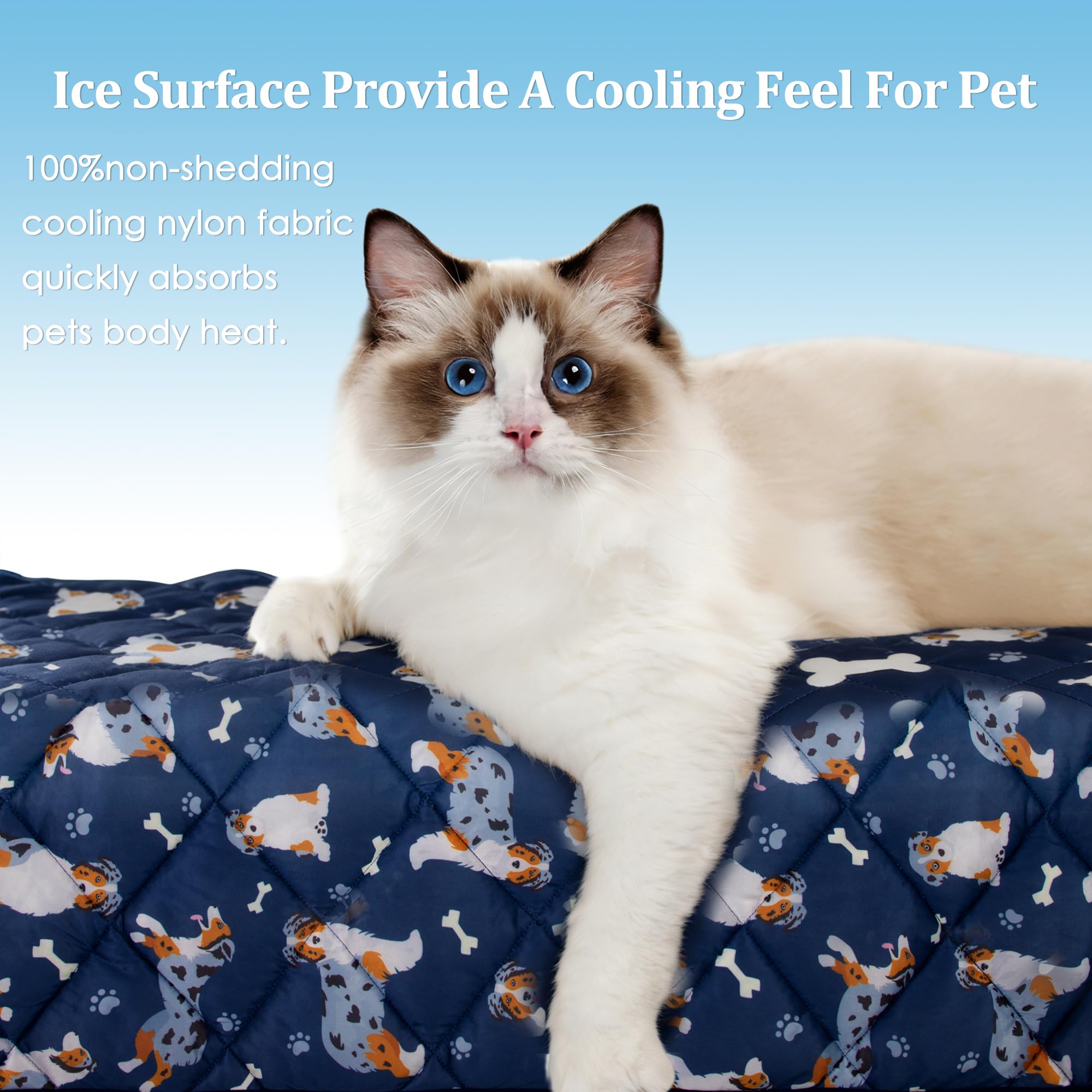 Pedobi Dog Cooling Mat 28x40 - Lightweight Ice Silk Cooling Blanket for Dogs and Cats, Machine Washable Furniture Protector