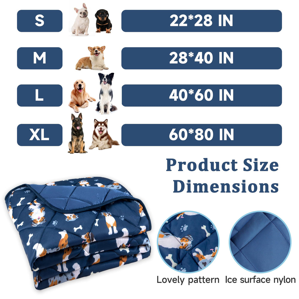 Pedobi Dog Cooling Mat 28x40 - Lightweight Ice Silk Cooling Blanket for Dogs and Cats, Machine Washable Furniture Protector