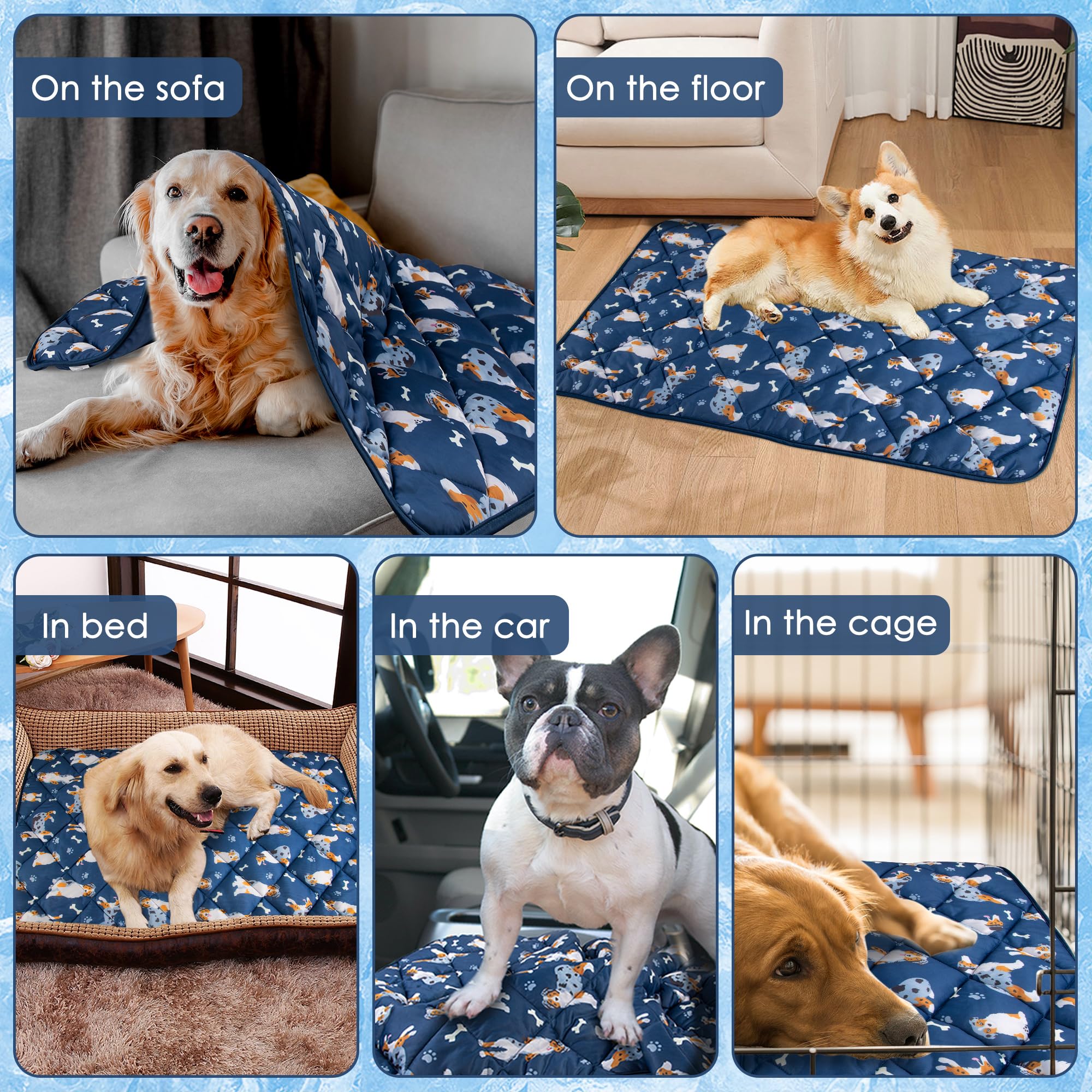 Pedobi Dog Cooling Mat 28x40 - Lightweight Ice Silk Cooling Blanket for Dogs and Cats, Machine Washable Furniture Protector