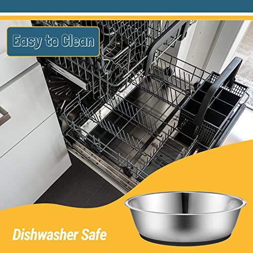 PEGGY11 6-Cup Stainless Steel Pet Bowl – Lightweight with Non-Slip Silicone Base