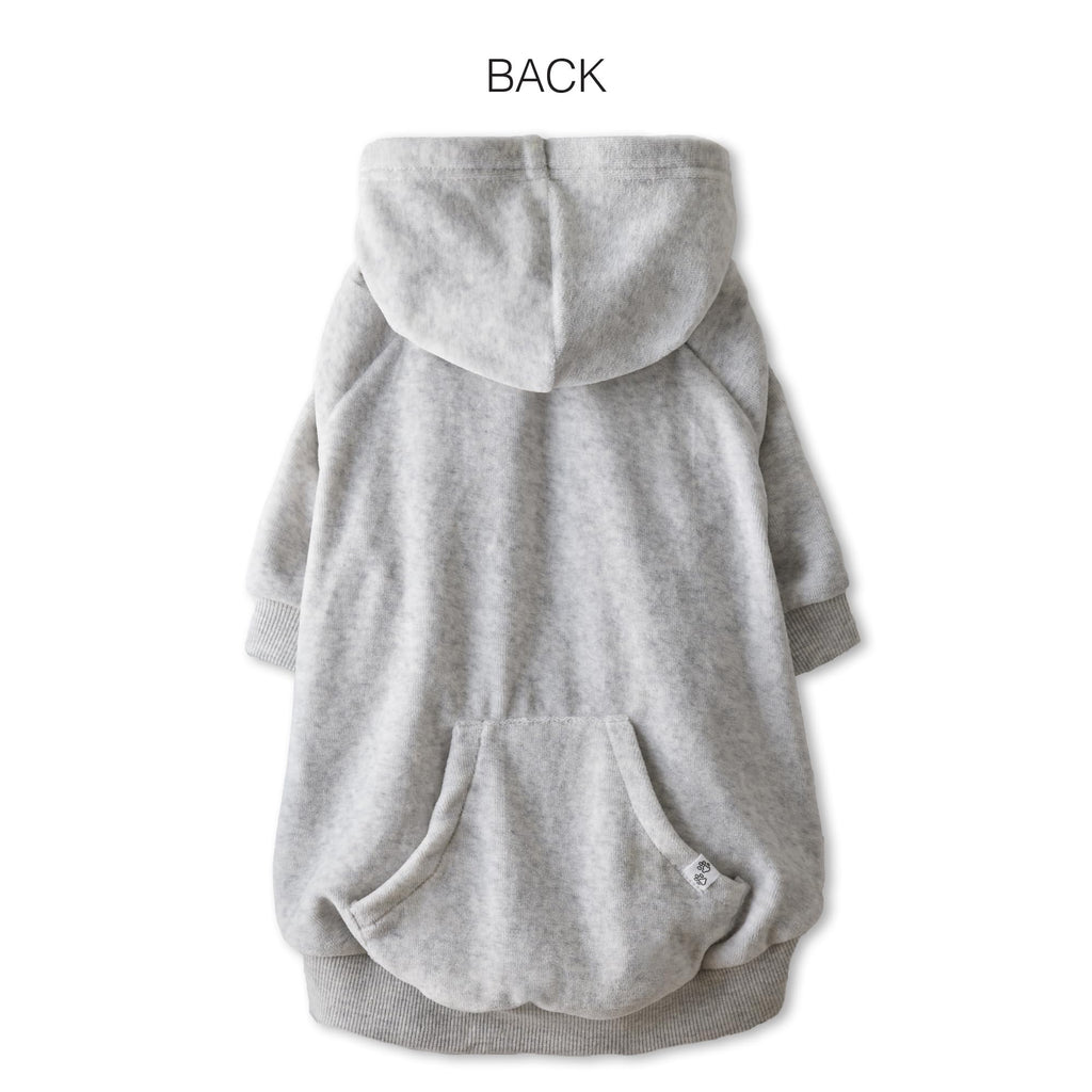 Pet Passion Cooper II Organic Cotton Velour Dog Hoodie – Light Heather Gray, Small
