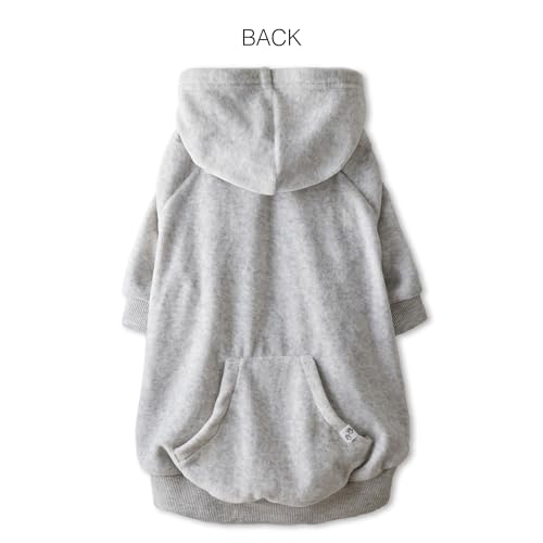 Pet Passion Cooper II Organic Cotton Velour Dog Hoodie – Light Heather Gray, Small