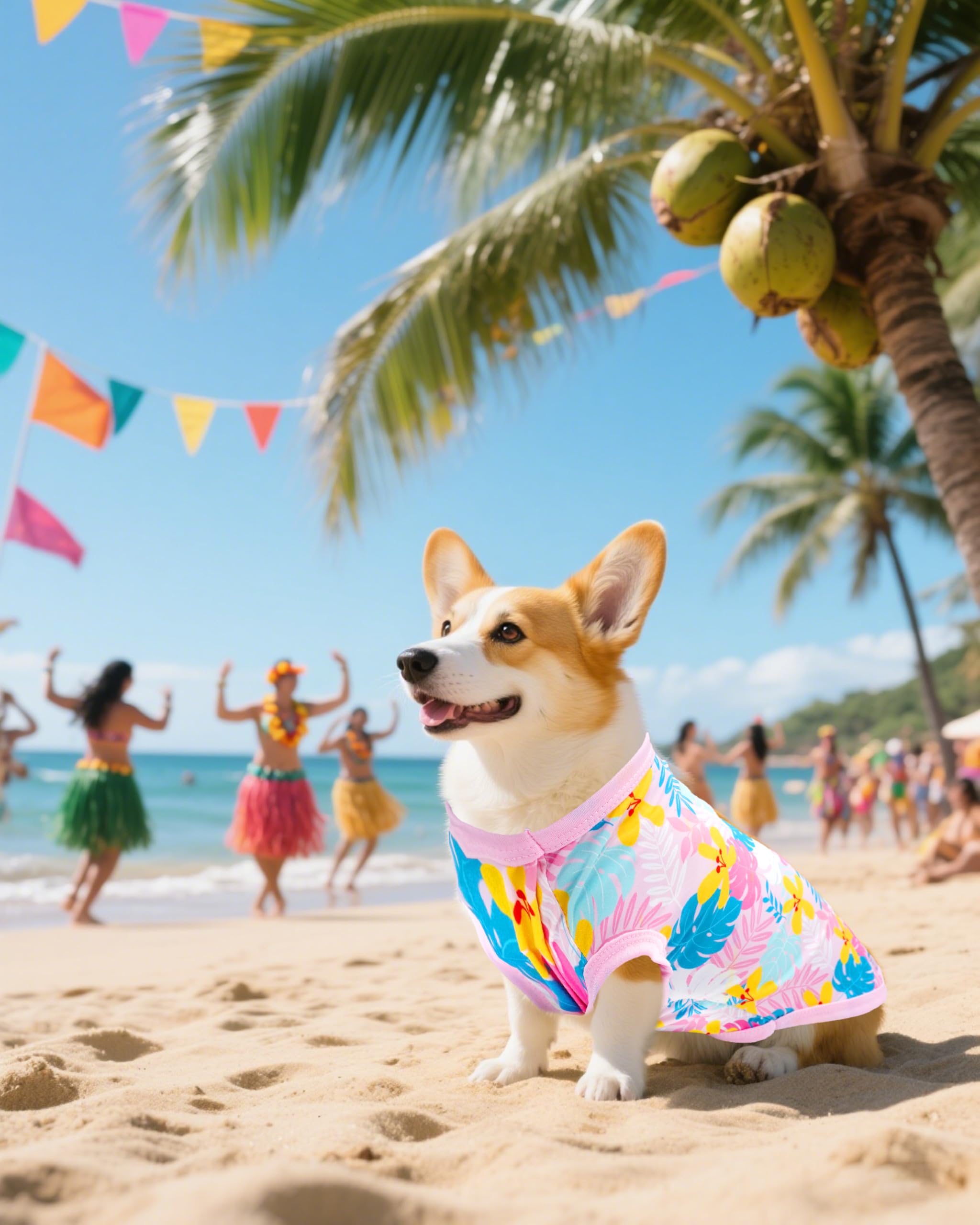 PET SHOW 4-Pack Dog Hawaiian Shirts – UPF 50+ Sun Protection Sleeveless Tank Tops for Small to Medium Dogs (Medium)