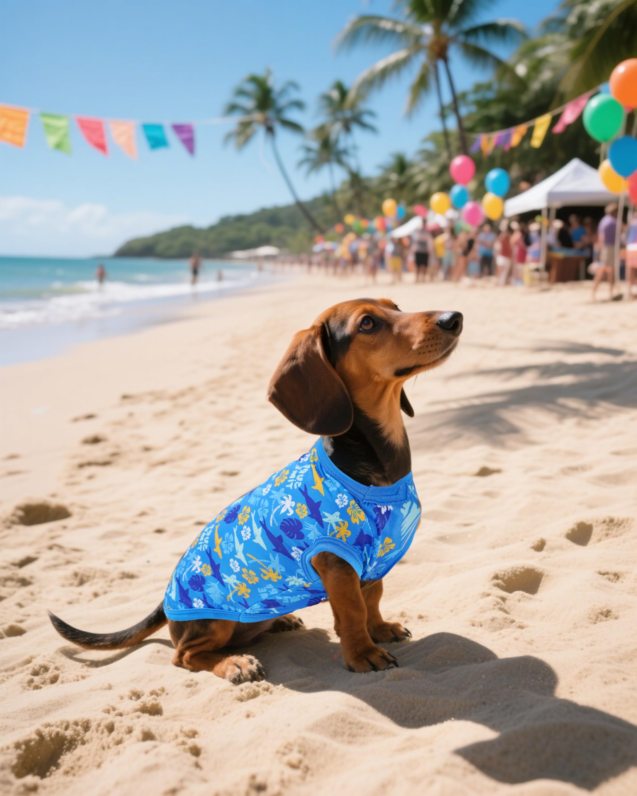 PET SHOW 4-Pack Dog Hawaiian Shirts – UPF 50+ Sun Protection Sleeveless Tank Tops for Small to Medium Dogs (Medium)