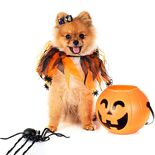 PET SHOW 50pcs Halloween Small Dog Hair Bows – Handmade Ribbon Bows with Rhinestones for Pets