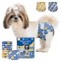 Pet Soft Disposable Dog Diapers for Females - XXS, 30 Pack with Wetness Indicator, Mixed Patterns