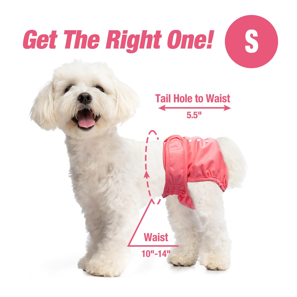 Pet Soft Washable Female Dog Diapers (3 Pack) - Small, Reusable, Leak-Proof for Heat & Incontinence
