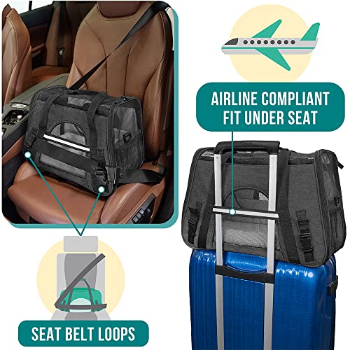 PetAmi Airline Approved Pet Carrier: Soft Sided TSA Travel Bag for Cats and Small Dogs up to 18 lbs