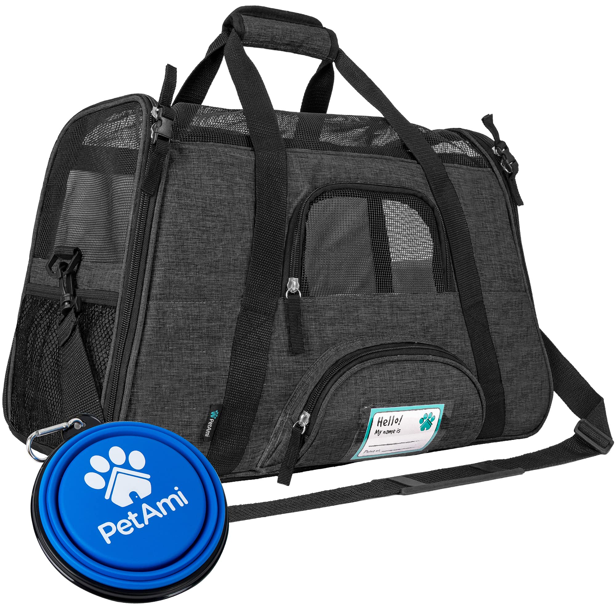 PetAmi Airline Approved Pet Carrier: Soft Sided TSA Travel Bag for Cats and Small Dogs up to 18 lbs