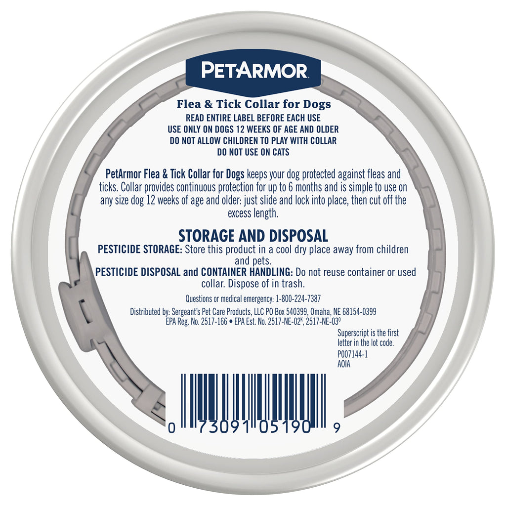 PetArmor Dog Flea and Tick Collar – 6 Months of Water-Resistant Protection, Adjustable for All Sizes