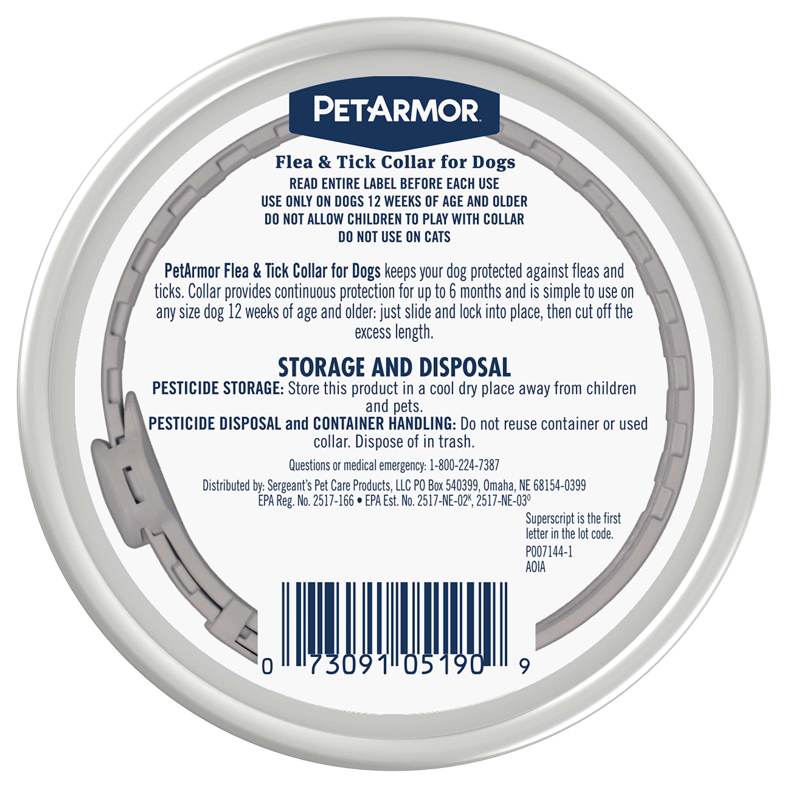 PetArmor Dog Flea and Tick Collar – 6 Months of Water-Resistant Protection, Adjustable for All Sizes