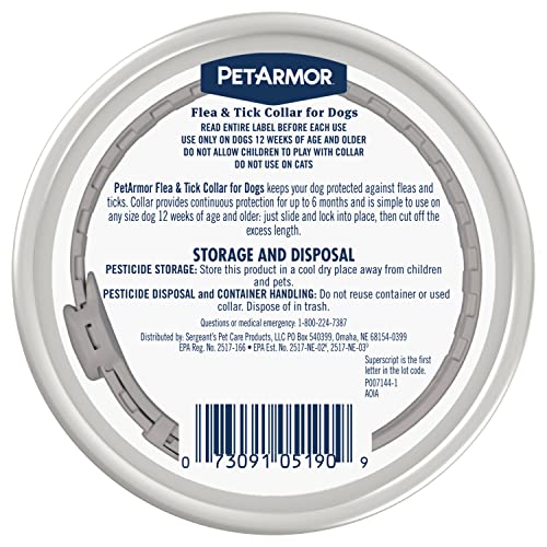 PetArmor Dog Flea and Tick Collar – 6 Months of Water-Resistant Protection, Adjustable for All Sizes