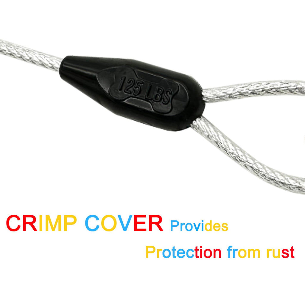 Petest 40ft Reflective Tie-Out Cable for Heavy Dogs Up to 125 lbs - Steel & Anti-Rust