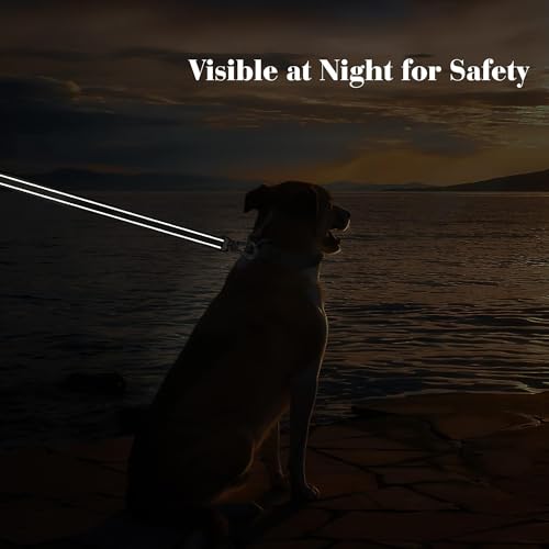 PetiFine Heavy Duty Dog Leash 5FT Red – Double Padded Handles & Reflective Stitching