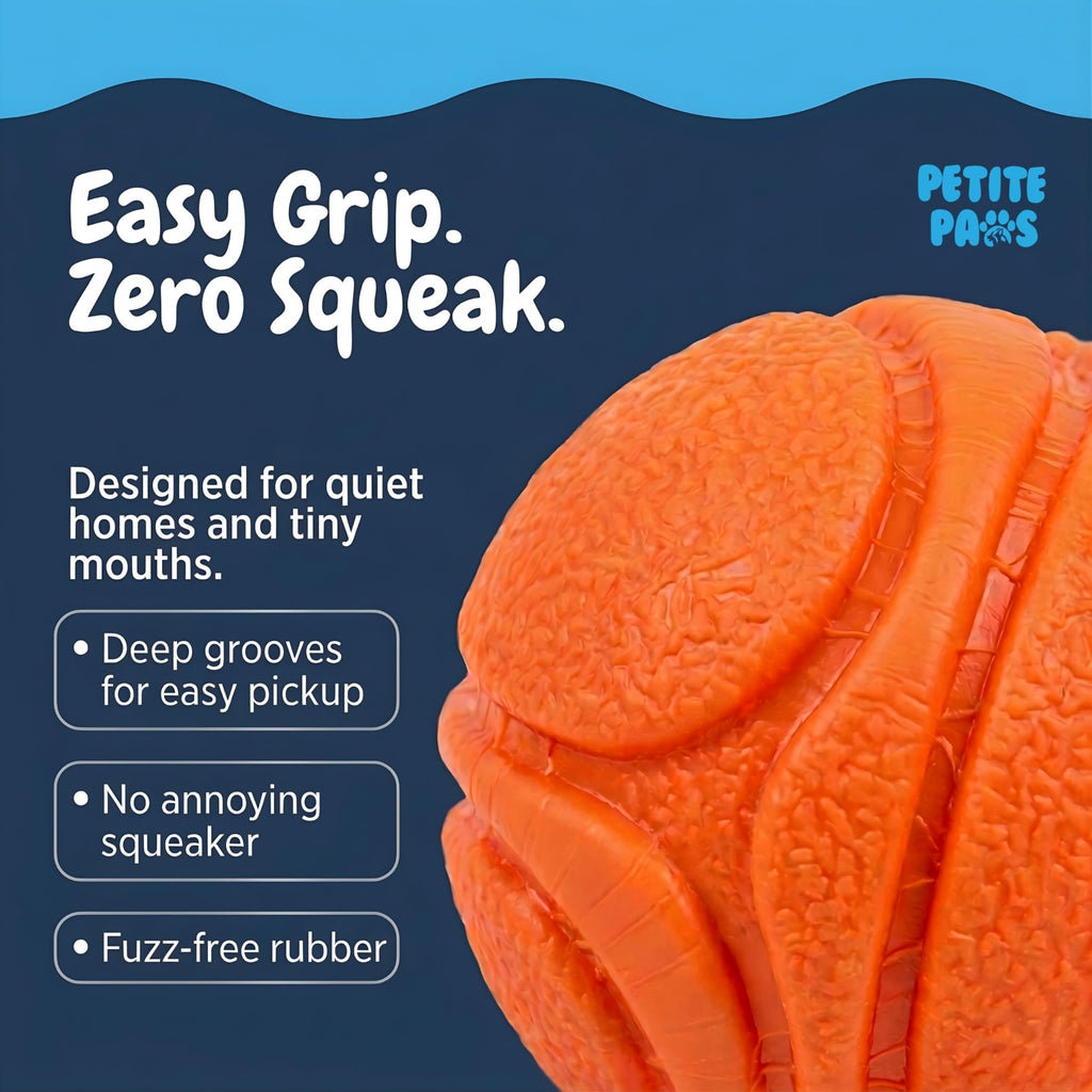 Petite Paws SuperFetch Dog Balls 1.5 Inch No Squeak Toy for Small Dogs Puppies - 6 Pack with Colors and Mesh Bag