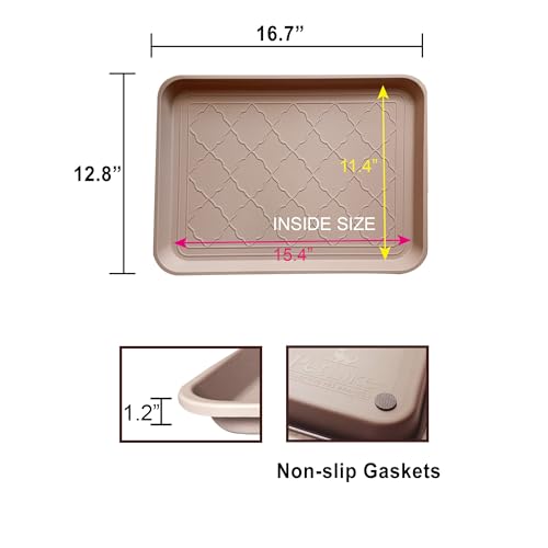 PetLike 2-Pack Boot Tray & Pet Food Mat – Waterproof, Non-Slip, 16.7x12.8 Inch