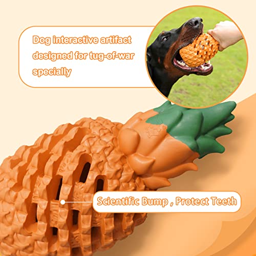 PETOPIA Pineapple Dog Chew Toy – Natural Rubber, Tough for Aggressive Chewers (25-60 lbs)