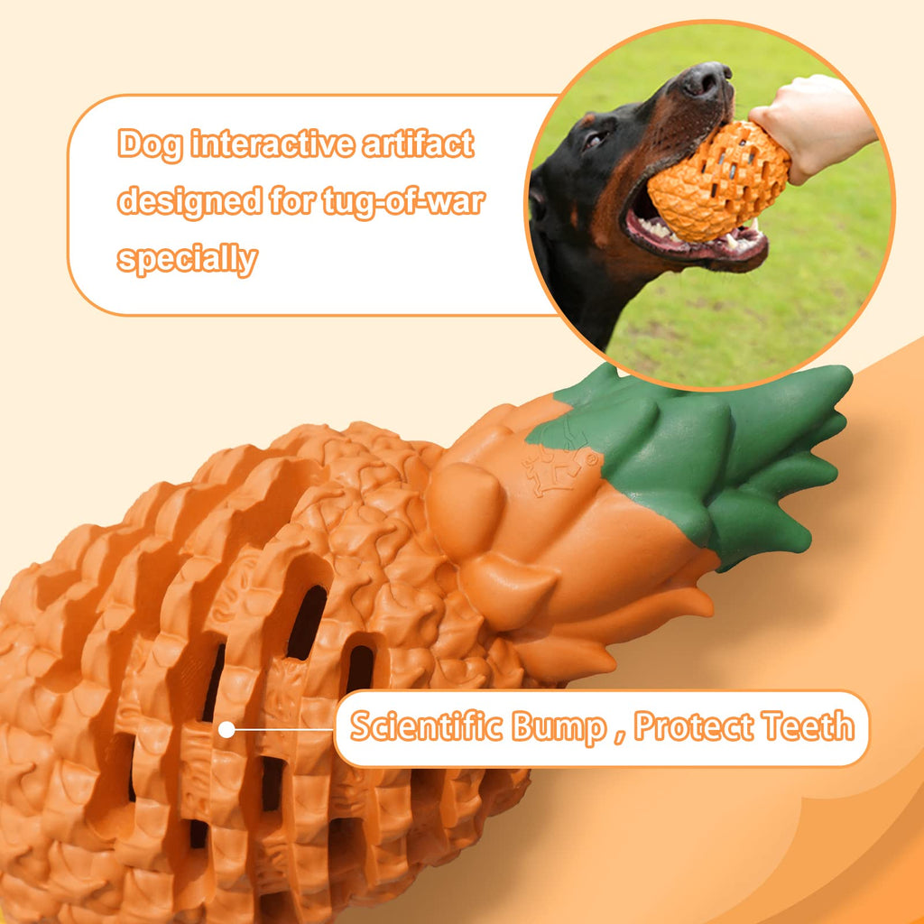 PETOPIA Pineapple Dog Chew Toy – Natural Rubber, Tough for Aggressive Chewers (25-60 lbs)