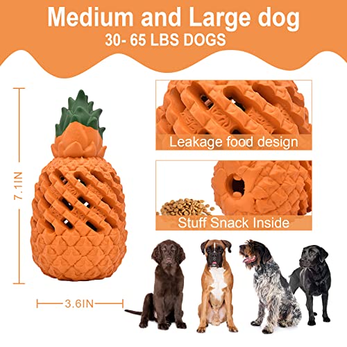PETOPIA Pineapple Dog Chew Toy – Natural Rubber, Tough for Aggressive Chewers (25-60 lbs)