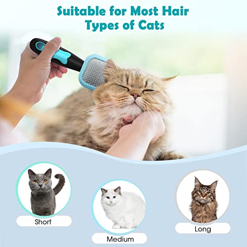 PETPAWJOY Rotatable Slicker Brush for Dogs and Cats – Gently Removes Loose Undercoat & Tangles, Blue
