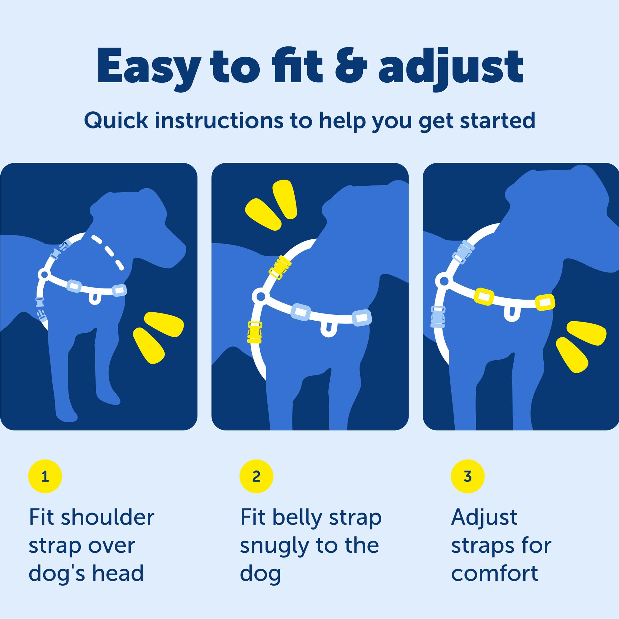 PetSafe Easy Walk No-Pull Dog Harness: Stop Pulling with Patented Martingale Loop, Gray Medium/Large