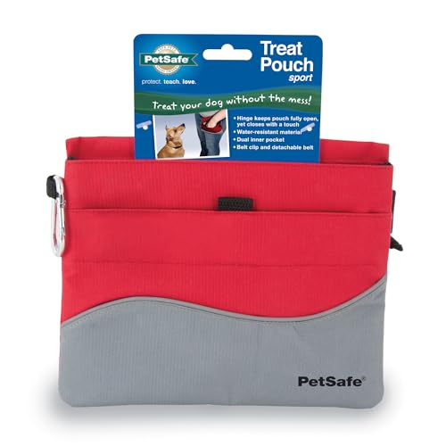 PetSafe Treat Pouch Sport - Durable Canvas Dog Training Pouch with Divided Pocket, Red