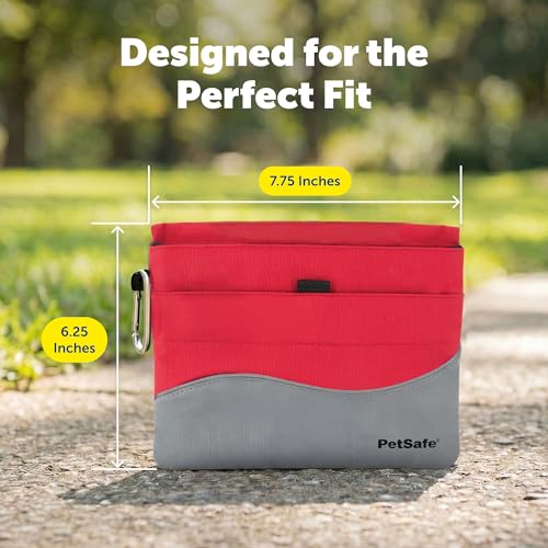 PetSafe Treat Pouch Sport - Durable Canvas Dog Training Pouch with Divided Pocket, Red