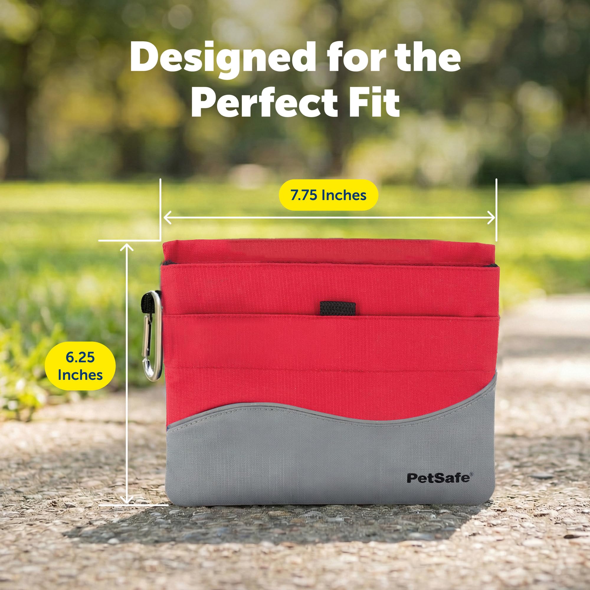 PetSafe Treat Pouch Sport - Durable Canvas Dog Training Pouch with Divided Pocket, Red