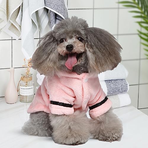 Petyoung Dog Bathrobe – Hooded Poncho for Small Breeds, Super Absorbent & Quick-Drying