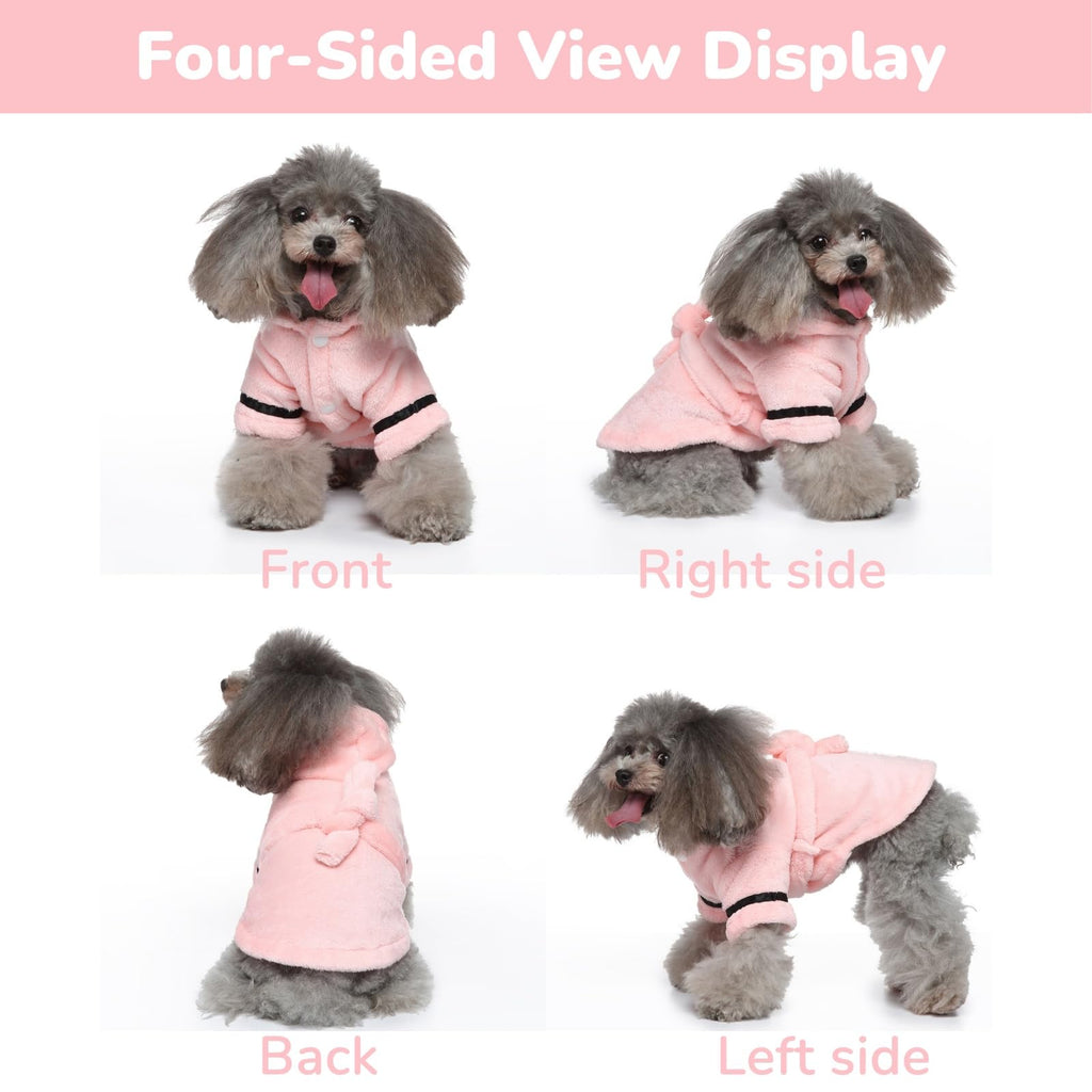 Petyoung Dog Bathrobe – Hooded Poncho for Small Breeds, Super Absorbent & Quick-Drying