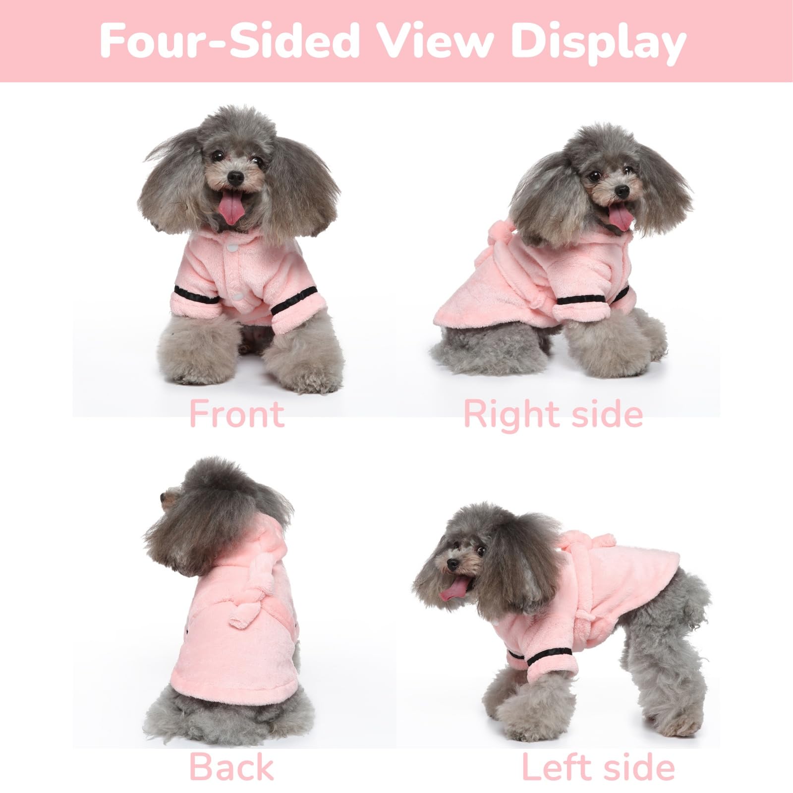 Petyoung Dog Bathrobe – Hooded Poncho for Small Breeds, Super Absorbent & Quick-Drying